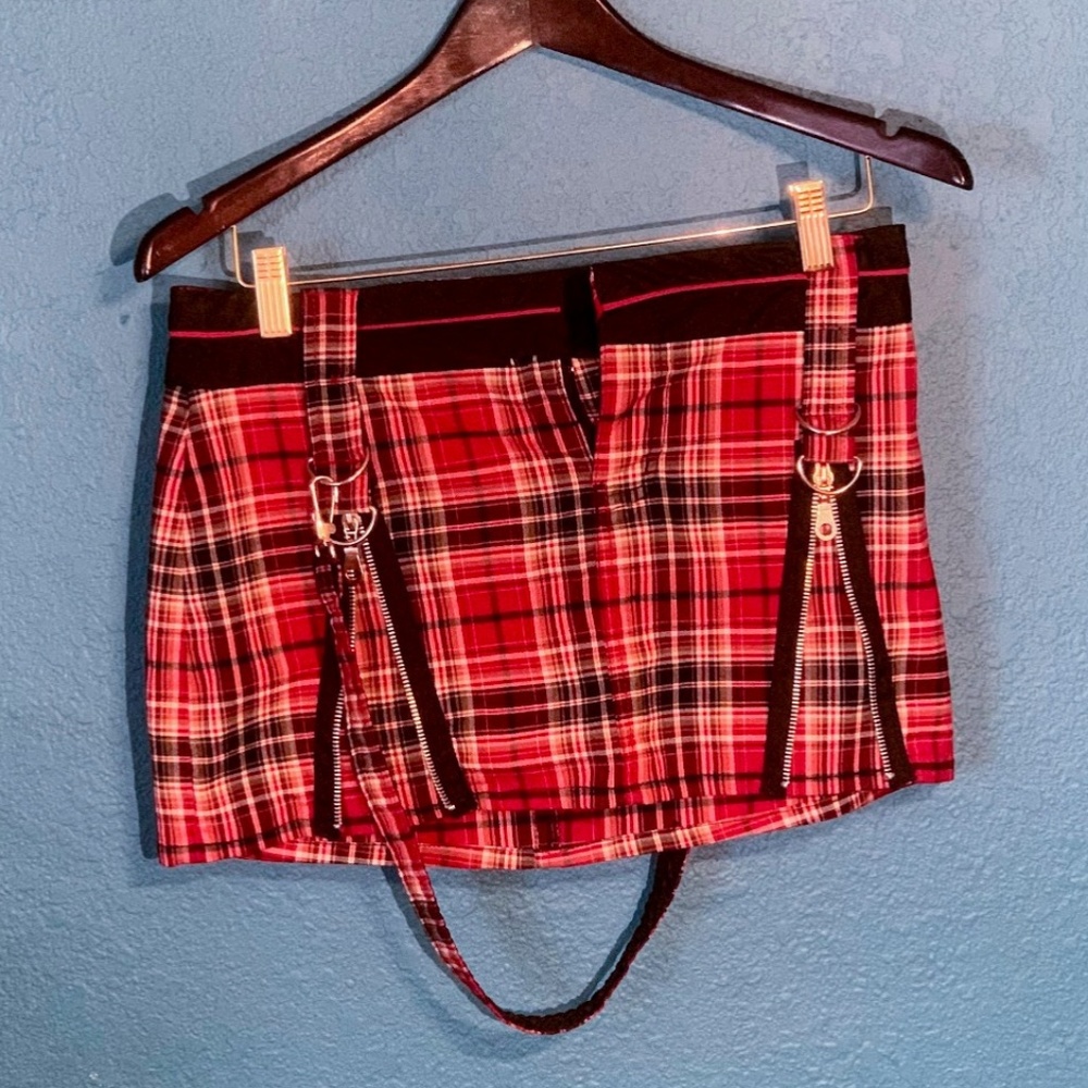 Red Plaid Mini Skirt